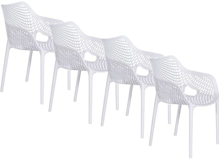 Garden Impressions Air XL kunststof tuinstoel wit - set van 4 stuks