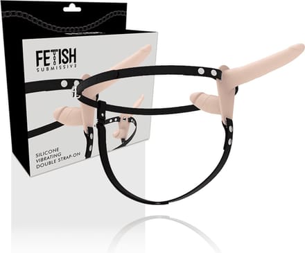FETISH SUBMISSIVE HARNESS | Fetish Submissive Double Strap Vibrator Strap-on Flesh Up