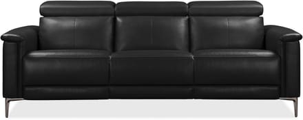 Lund-Sofa - 3-zits - 2 Elektrische Relax - Zwart PU