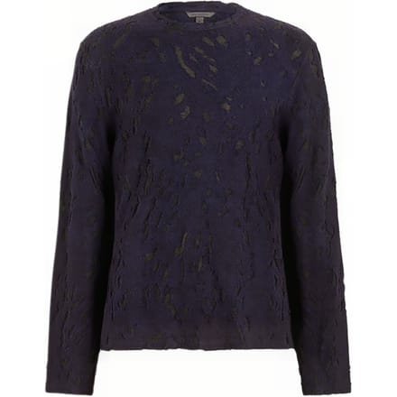 John Varvatos Hansel Ls Terry Flowy Leopard Burnout Cr Night Shadow Taglia: M | Maglioni a maglia Outlet | Uomo | Nero
