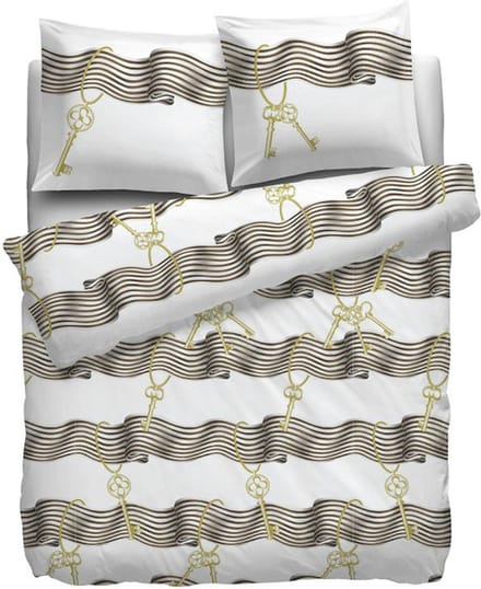 HNL Refined Dekbedovertrek Marcus - Eenpersoons - 155x220 + 80x80 cm - Offwhite
