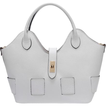 Roberta M Wit Rundleer Tas