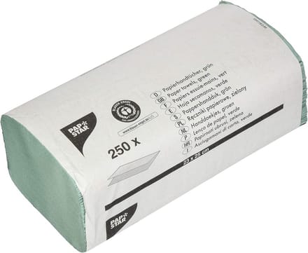 Handdoekpapier 250 vellen groen zigzag 23x25 cm 1-laags V-voudig
