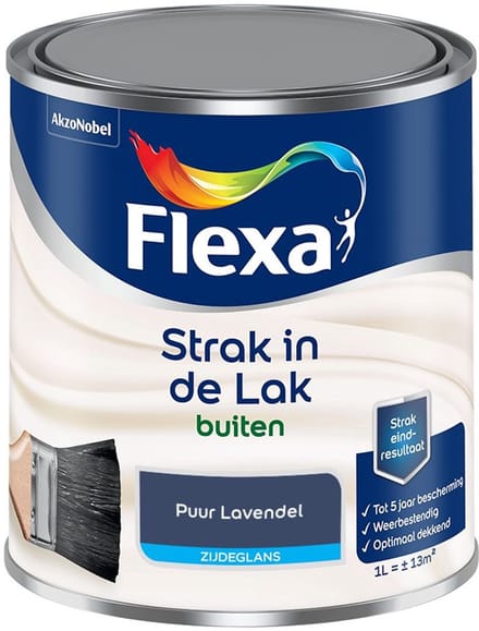 Flexa - Strak In De Lak Buitenlak Zijdeglans - Puur Lavendel - Mengverf - 1 L