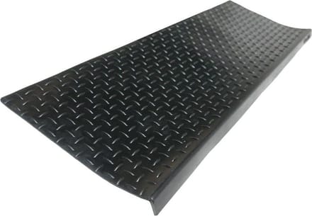 Diamantplaat antislip rubberen trapmatten - 6 stuks zwart