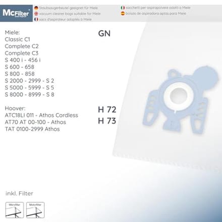 20 Stofzuigerzakken geschikt voor Swirl M40 / M49 - Inclusief Microfilter