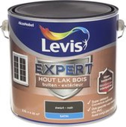 Levis - Expert Hout Lak Buiten Satin - Zwart - 2,5 L