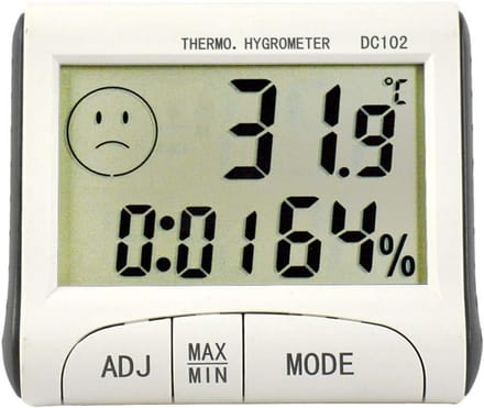 Digitale Hygrometer en Thermometer met LCD en Klokfunctie