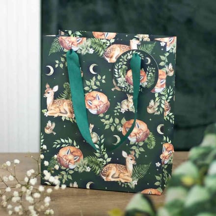 Something Different - 23cm Fawn and Friends Forest Print Cadeautas - Multicolours