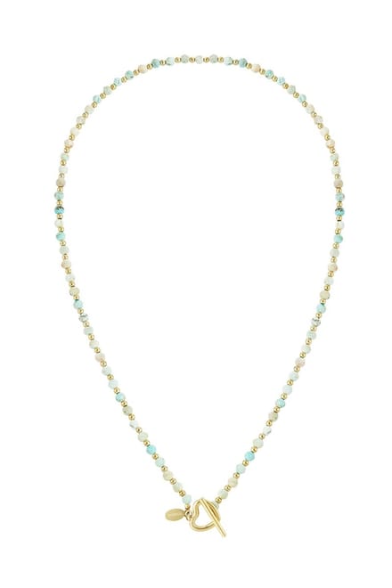 Ketting Gem Stone Heart - Natuursteen - Hematiet - Turkoois