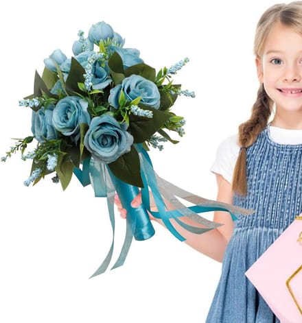 Kunstboeket Wit - Zijden Bloemen - Bruiloft Decoratie - Handgemaakt Design - 22 x 26 cm - Wit