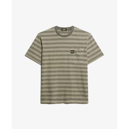 Superdry - Getextureerd gestreept T-shirt met borstzak - Heren - T-shirts