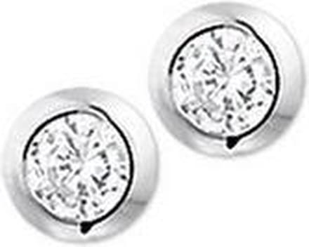 Oorknoppen Zirkonia Zilver Gerhodineerd Glanzend 5.0 mm