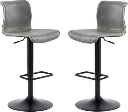 set van 2 Barkruk modern grijs