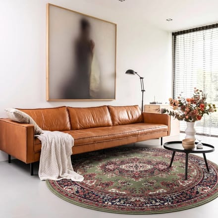 Rond Vintage vloerkleed Nain Perzisch Groen - Rond 200 Ø - (L)