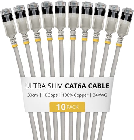 StarTech.com 6ASTP34GRS30CM10PK netwerkkabel Grijs 0,3 m Cat6a U/FTP (STP) Rond