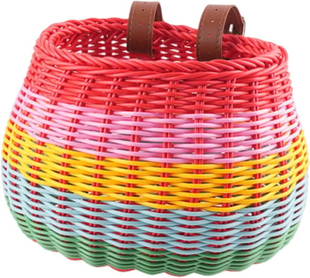 Fietsmand Geweven - Stuurmand - Boodschappen Vervoeren - Afneembaar Regenboog - 20x18x18 cm - Multicolor