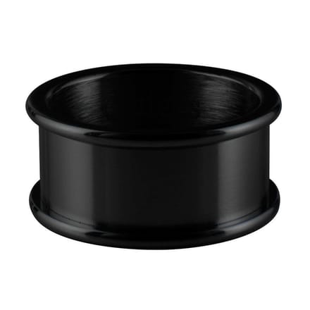 Quiges Stapelring Ring - Basisring  - Dames - RVS zwart - Maat 17 - Hoogte 8mm