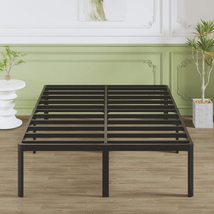 Metalen Bed - Dubbelbed Frame - Rustig Slapen - Piepvrij Ontwerp - 160x190 cm - Zwart