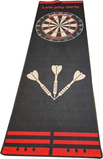 Dartmat Anthraciet Rood - 241 x 80 cm