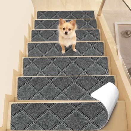 Dailygoods- Traptredematten 15 stuks - Zelfklevend - Antislip - Duurzaam - Polyester - 76 x 20 cm - Trapmat