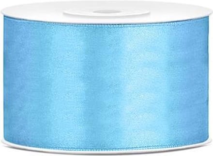 Partydeco - Satijn lint baby blauw 38mm/rol 25m