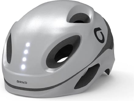Briko Fietshelm E - One Led Fietshelm ZILVER - Maat Size L