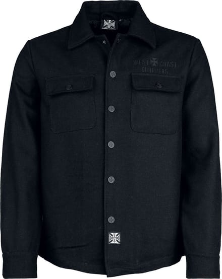 West Coast Choppers WCC WOOL LINED PLAID JACKET - BLACK Heren Bikerjas - zwart - 3XL
