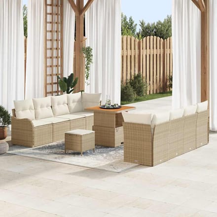 vidaXL Tuin Sofa Set 11 st 10-zits Beige