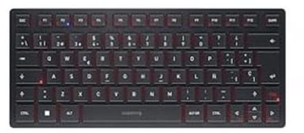 CHERRY KW 9200 MINI, Compact Keyboard with Multiple Devices, Up to 4 Devices, Spanish Layout (QWERTY), Bluetooth, 2.4GHz or Wired, Rechargeable, Black