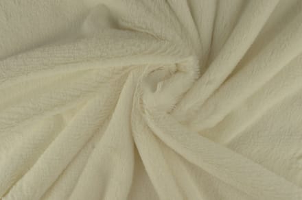 10 meter zachte bont stof - Wit - Pluche stoffen - 155cm breed