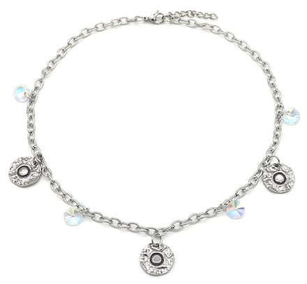 Ketting voor Kinderen - Munten - RVS - Lengte Verstelbaar 36-39 cm - Zilverkleurig