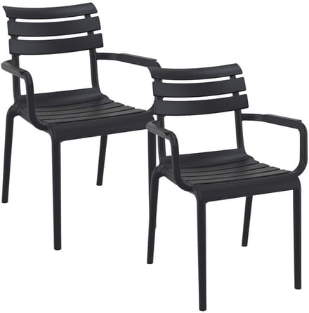 Garden Impressions Paris tuinstoel zwart - 2 stuks