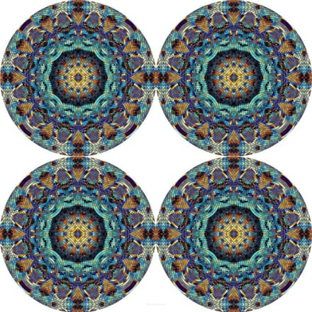 Bertoni - Placemats - tafelmatten set van 4 stuks - rond - 33 cm, mix kleur - Mozeik