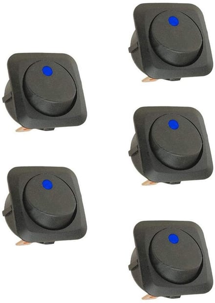Dailygoody - Rocker Switch - 12V 25A - Aan/Uit Schakelaar - Blauw Led