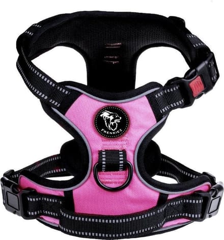 Frenkiez reflective no pull lockable harness, pink, X-Large