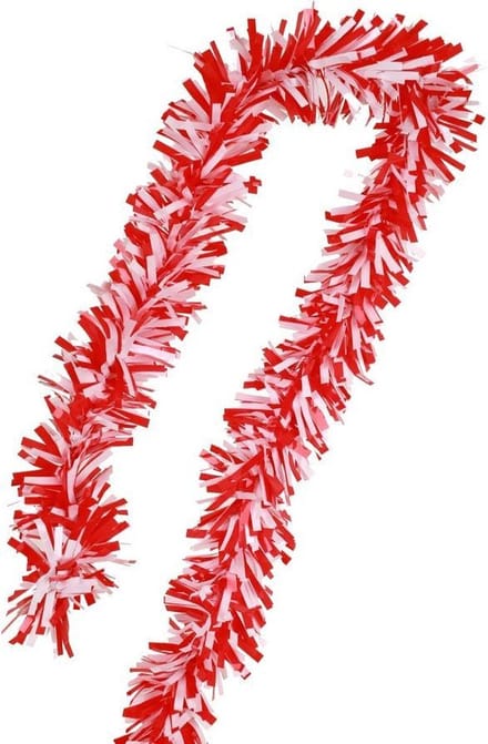 Rood/ Wit Brandvertragende PVC Slinger 5 meter, Carnaval, Themafeest
