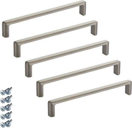 5 x Meubelgreep FACETTE BA 160 mm in roestvrijstalen look