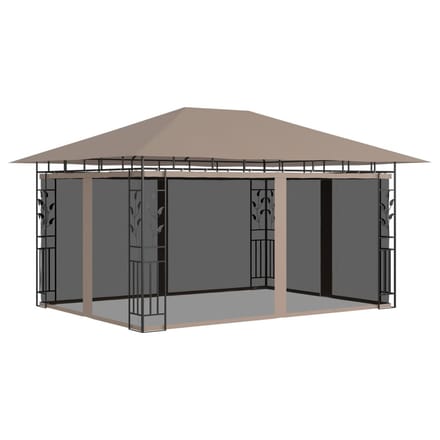 vidaXL - Prieel - met - klamboe - 180 - g/m² - 4x3x2,73 - m - taupe