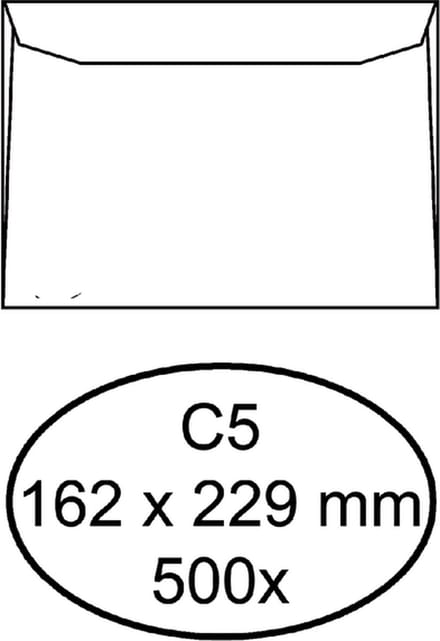 Envelop Quantore bank C5 162x229mm wit 500stuks