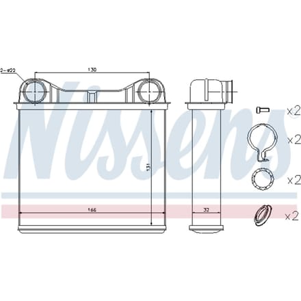 Warmtewisselaar, interieur verwarming NISSENS 72049