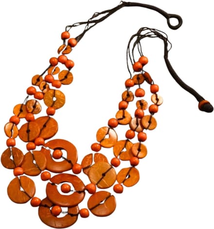 Ketting Happy Wood oranje - Charme Bijoux