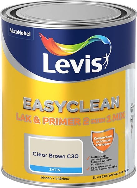 Levis - Easyclean Lak & Primer 2-In-1 Mix - Clear Brown C30 - Mengverf - 1 L