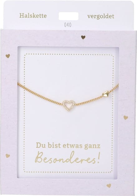 Depesche ketting hart goud - sieraden cadeau voor meisjes.