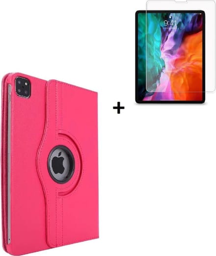 Geschikt voor iPad Pro 11 2021 Hoesje + iPad Pro 11 2021 Screenprotector - 11 inch - Tablet Cover Case Roze + Screenprotector