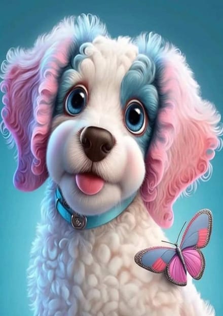 Diamond Painting - Serie Dieren - Hond - 30x40cm - 5D Diamantborduurwerkset