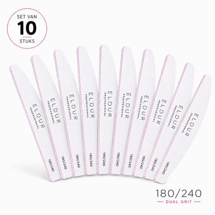 Eldur® Professionele Nagelvijl 10pcs - Moon #180/240 - Nagelverzorging - Top Kwaliteit