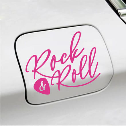 Bumpersticker - Rock & Roll - 11,4 X 14,8 - Roze