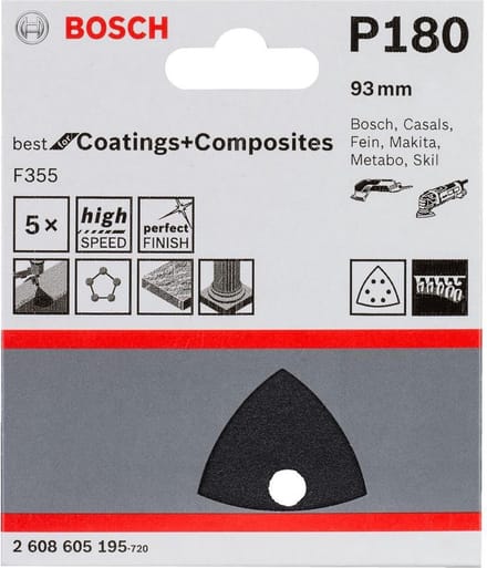 Bosch SLIBEBLAD DELTA BS 93MM K180 5STK