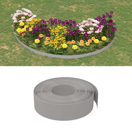vidaXL - Tuinranden - 3 - st - 10 - m - 15 - cm - polyetheen - grijs